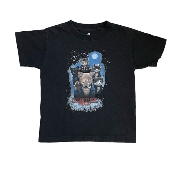 Netflix strange fur things unisex cat print graphic tee - Picture 3 of 12